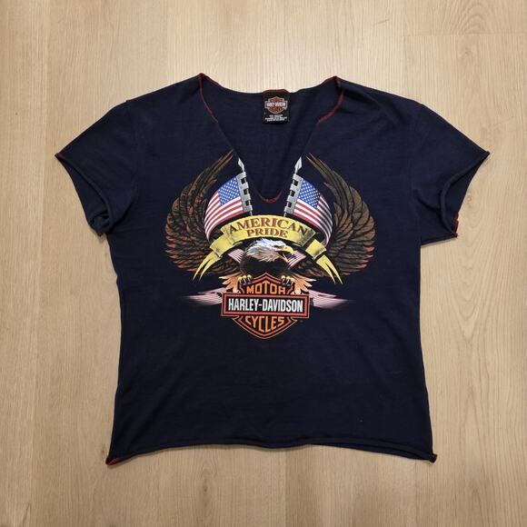 Vintage Harley Davidson Motorcycles American Pride Blue Minnesota T-Shirt Size L - Picture 1 of 6